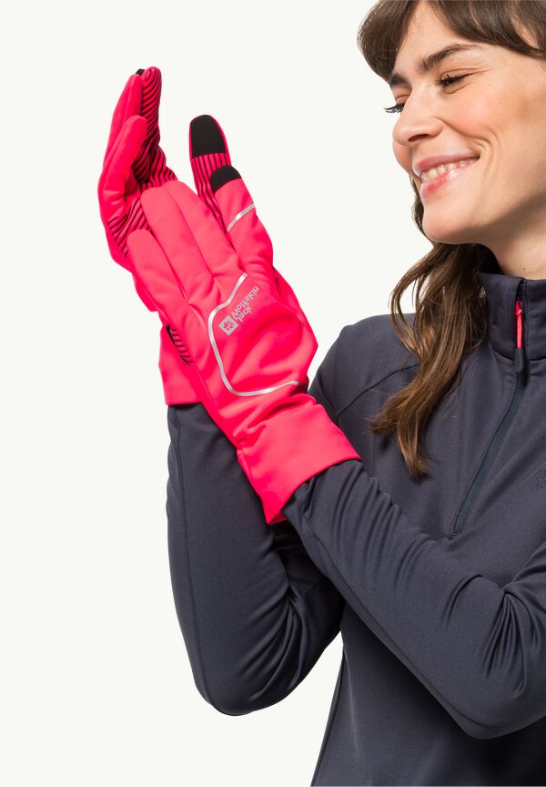 gloves pink LIGHT MOROBBIA flashing JACK GLOVE - – WOLFSKIN - Cycling XS