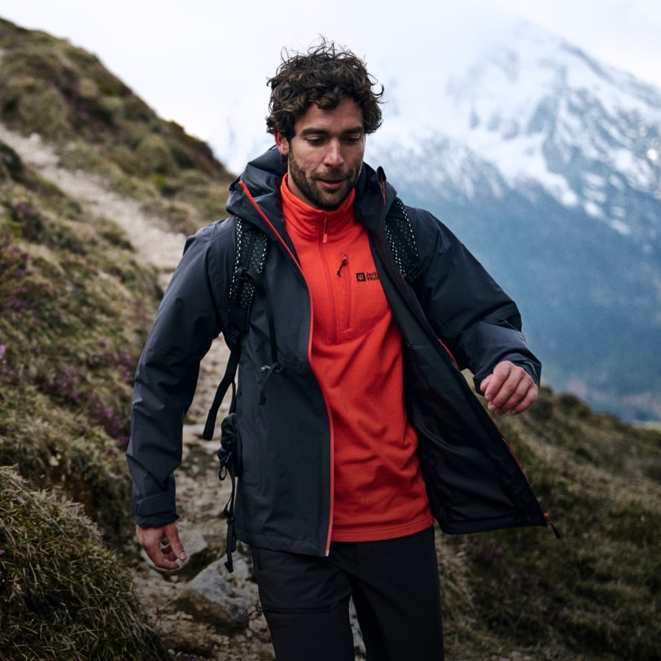 Man in an autumn hiking outfit